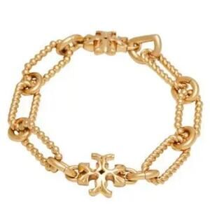 NEW Tory Burch Roxanne Chain Rope Bracelet In Gold Stackable Classic